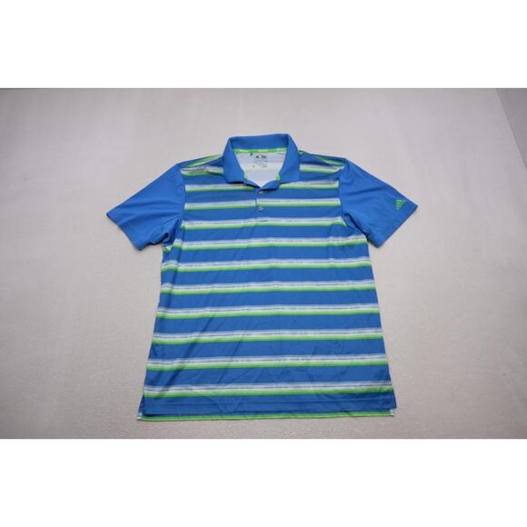 Adidas Golf Polo ClimaCool Striped Athletic Short Sleeve Golf Shirt Mens Large - Picture 5 of 8